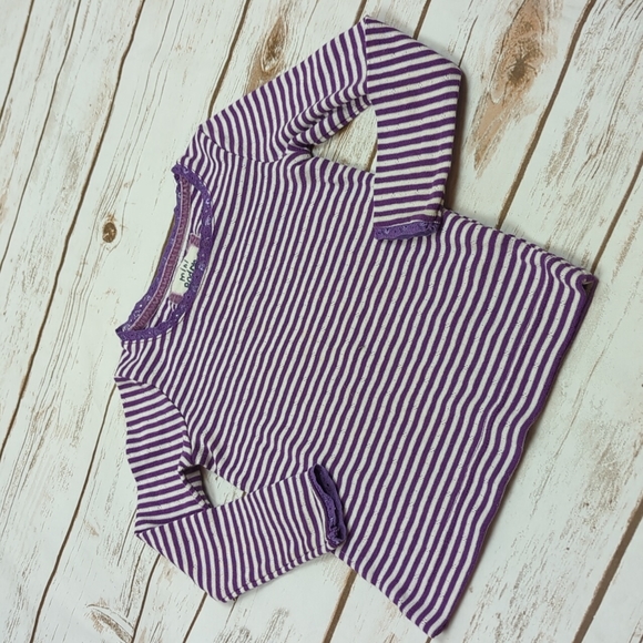 Mini Boden Purple Pointelle Striped Shirt 2-3Y - Picture 2 of 6